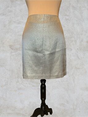 Ann Taylor Silver Textured Mini Skirt